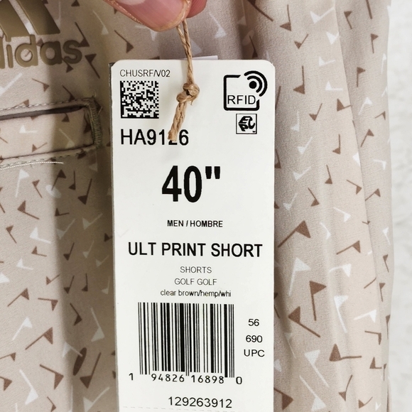 Adidas Men's Clear Brown/Hemp/White Ultimate365 Flag Print Short - 40" - Picture 7 of 7